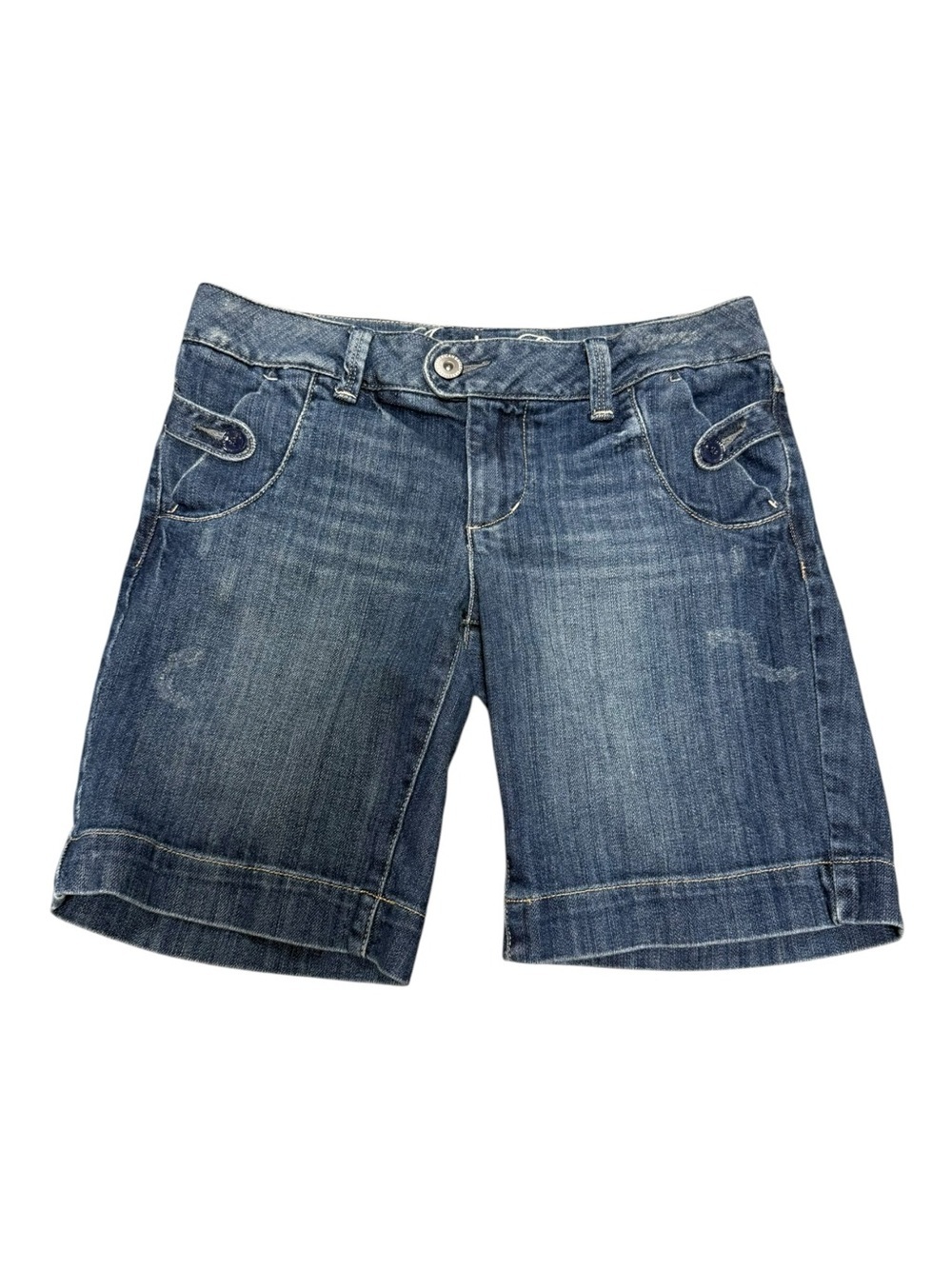 American Eagle Y2K Low Rise Bermuda Denim Jean Shorts Medium Wash Size 6